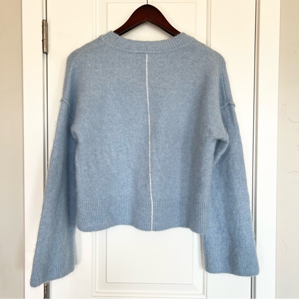 Sweaty Betty Wool and Alpaca light blue sweater Sierra pullover sweater Size 8 - Picture 4 of 9